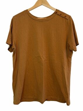 Universal Standard Camel Pima Cotton Blend Tee Small
